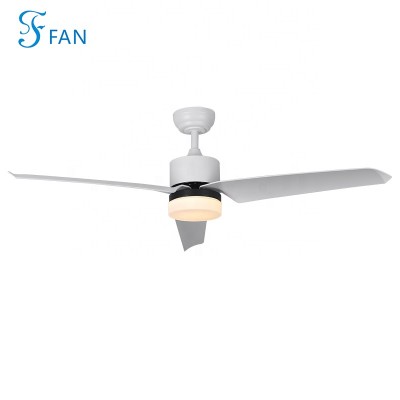 Matt White Living Room Ceiling Fan 3 Pieces Abs Blades LED Fan Lighting Remote control For Indoor Use