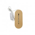 USB Wooden Base Lamp Led 3D Night Light Round Oval Wood Base For Acrylic