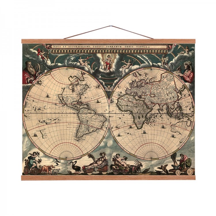 Premium quality special world map canvas print