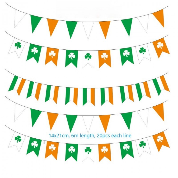 Top quality and good price St.Patrick bunting flags for bar party decoration