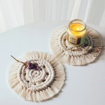 2021 Latest Super Classic Boho Macrame Handmade Mat Cotton coasters Weave Boho Macrame coasters
