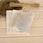 Customized packing fabric pouch small drawstring bag thin cotton muslin organic tea bags kit