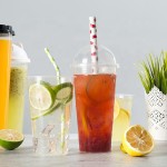 Disposable pp plastic cup with lid custom logo boba milktea cups bubble tea cup