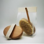 RTS Hot Sale Sisal Fiber Boar Bristle Vegan Hair Bath Brush Back Exfoliation Scrubber Massage Wooden Dry skin Body Brush 2 buyers
