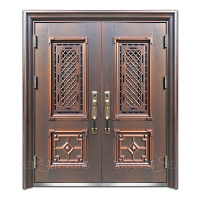 Luxury design high quality low price single double exterior security steel door price