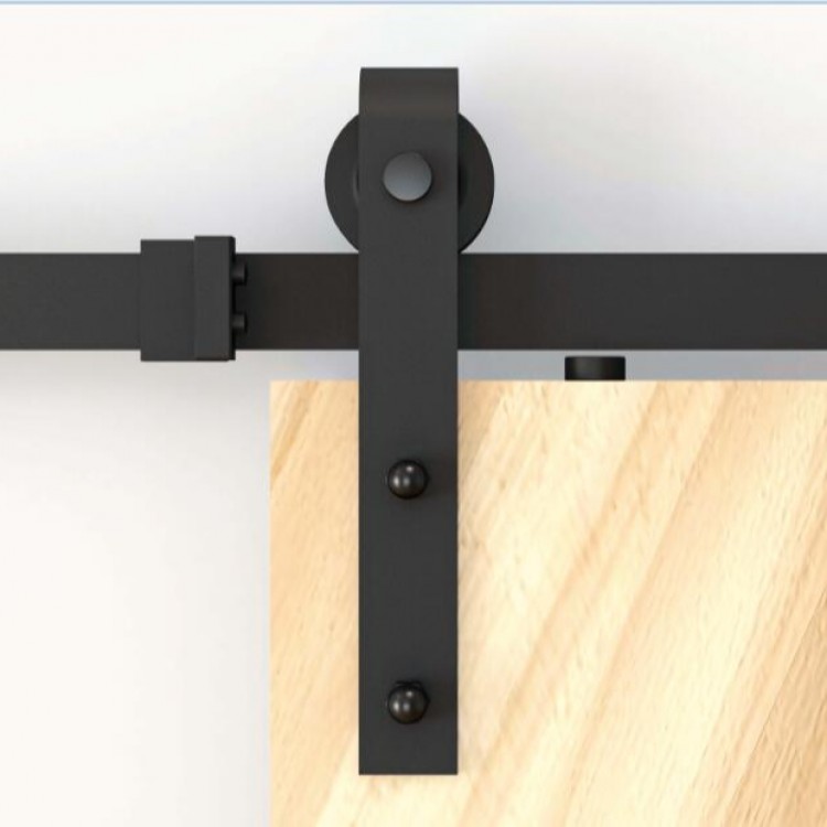 TSQ04 black Classic Barn Door Hardware for sliding BARN DOORS, Sliding Door Hardware Barn Strap Style