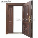 Luxury design high quality low price single double exterior security steel door price
