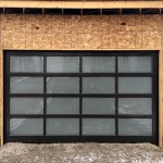 Aluminum alloy material frosted glass modern new black sectional panel garage door