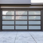 Aluminum alloy material frosted glass modern new black sectional panel garage door