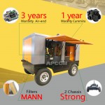 24bar 295kw 400HP Stationary screw air compressor diesel 1000cfm YUCAI engine HG980-24F