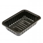 Frozen fresh food black pp meat tray container for supermarket meat packaging