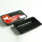 Frozen fresh food black pp meat tray container for supermarket meat packaging
