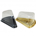 Customized PET clear vacuum formed triangle plastic blister box for cake