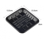 Frozen fresh food black pp meat tray container for supermarket meat packaging