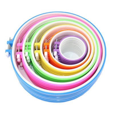 Wholesale colorful sewing craft plastic embroidery hoops Household for Adult Plastic Embroidery Hoops