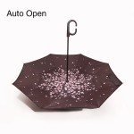 Fantastic New 2020 innovative automatic digital printing cherry blossom inverted reverse windproof double layer umbrella
