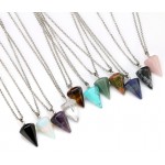 Reiki Pendulum Natural Stone Amulet Healing Crystal Pendant Meditation Hexagonal Pendulum