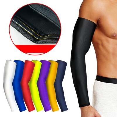 Logo custom compression arm sleeve Sports Black Arm Sleeves Cycling Basketball UV protector compression sleeve arm