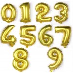 40 Inch Gold - Happy Birthday 10 number oil Balloons Rose Gold Set Foil for Kit Supplies