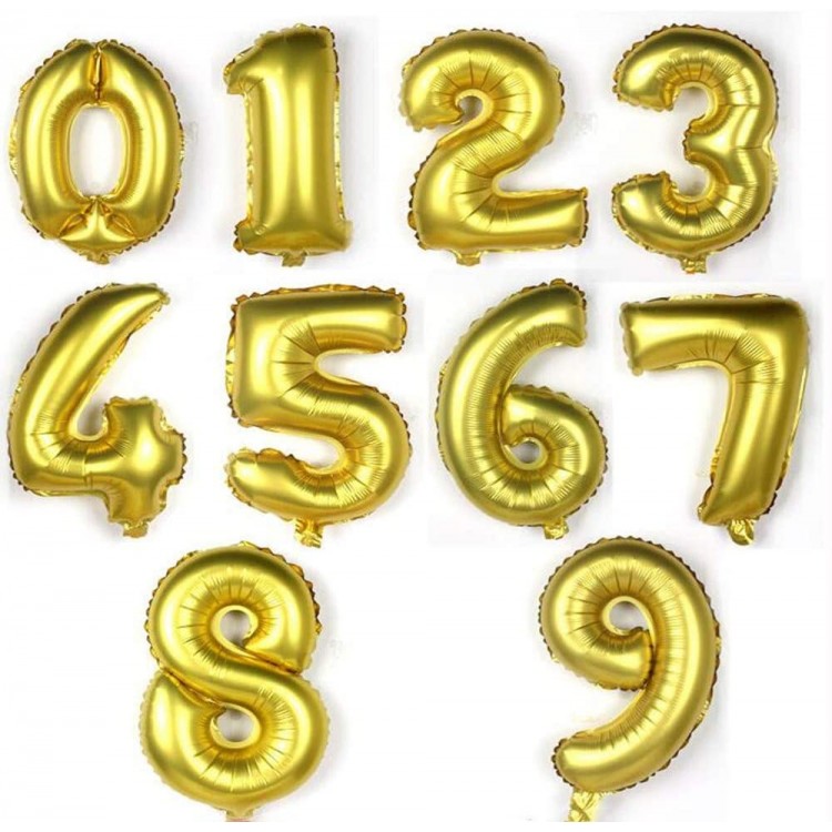 40 Inch Gold - Happy Birthday 10 number oil Balloons Rose Gold Set Foil for Kit Supplies