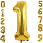 40 Inch Gold - Happy Birthday 10 number oil Balloons Rose Gold Set Foil for Kit Supplies