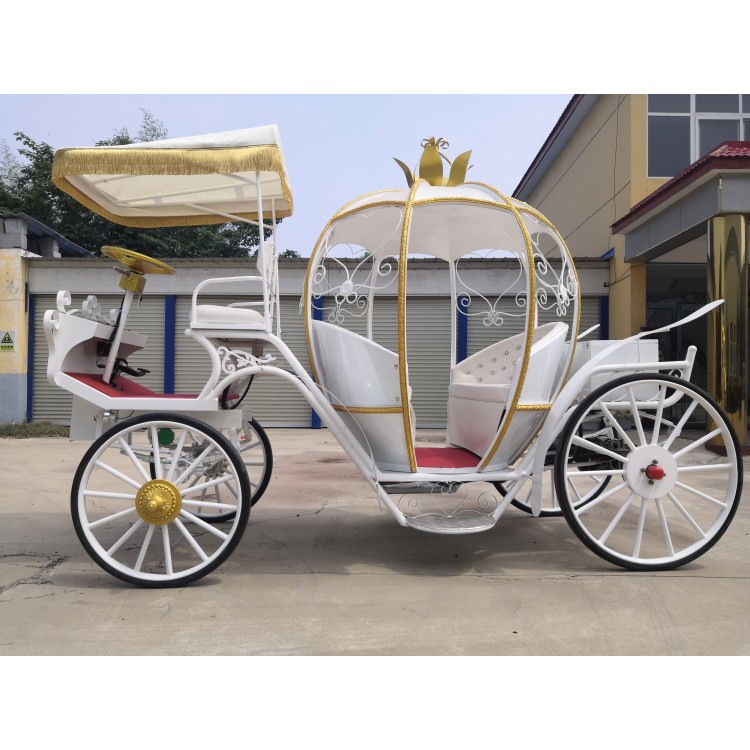 White Electric Cinderella Pumpkin Horse Carriage, Wedding carriage