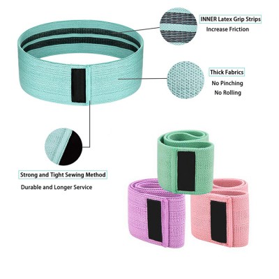 Wholesale custom 3 level resistance fabric fitness exercise workout loop yoga resistance bands