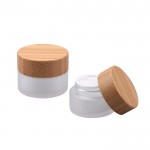 Hot Sale Cosmetic Face Cream Container 20ml 30ml 50ml 100ml Clear Glass Jar With Bamboo Lid