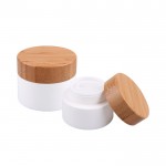 Hot Sale Cosmetic Face Cream Container 20ml 30ml 50ml 100ml Clear Glass Jar With Bamboo Lid