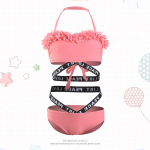 Wholesale elastic band halter child swimsuit kids Swimwear Baby bikini for girls