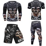 Men's shorts and gym shirts men jiu jitsu mma sportswear set