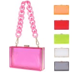 Wholesale 2021 Summer ladies Transparent Boxed Purse Crossbody Handbag Trendy women clear acrylic evening clutch bag