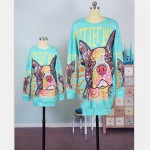 Fall Winter fashion 2pcs mommy and me Pullover set mother daughter family matching outfits