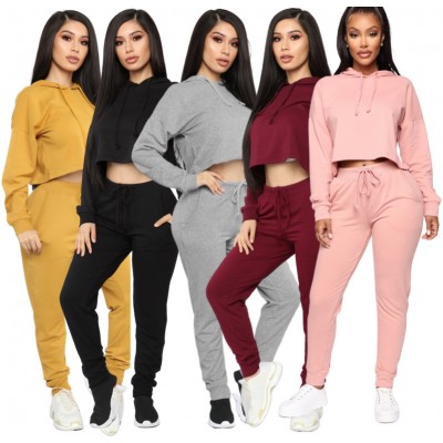 Wholesale 2 Piece Set Womens Hoodies Joggers Long Sleeve Casual Sweatpants And Hoodie Set Women