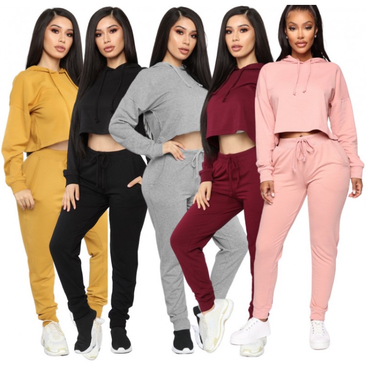 Wholesale 2 Piece Set Womens Hoodies Joggers Long Sleeve Casual Sweatpants And Hoodie Set Women