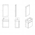 Contemporary Amy 18 inch Wall Hanging Melamine Bathroom Vanity