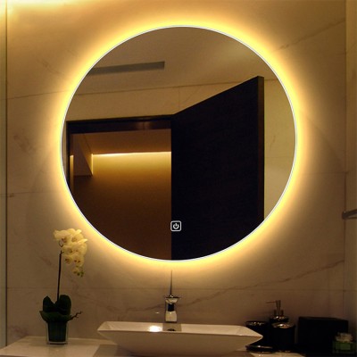 Round sun shape Illuminated Feature LED Backlit Bathroom Mirror three light