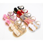 2021 Sandalias De Bebe Breathable Solid Color Soft Sole Newborn Toddlers Summer Floral Flowers Non-Slip Girls Baby Sandals