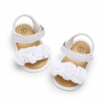 2021 Sandalias De Bebe Breathable Solid Color Soft Sole Newborn Toddlers Summer Floral Flowers Non-Slip Girls Baby Sandals