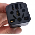 US Travel Plug Adapter EU/UK/AU/in/CN/JP/Asia/Italy/Brazil to USA (Type B), 3 Prong Grounded USA Wall Plug international