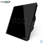 EU standard Smart Life App Smart Home Glass 3 Gang 2 Way Wifi Wall Light Touch Panel Electric Switch For Tuya Alexa